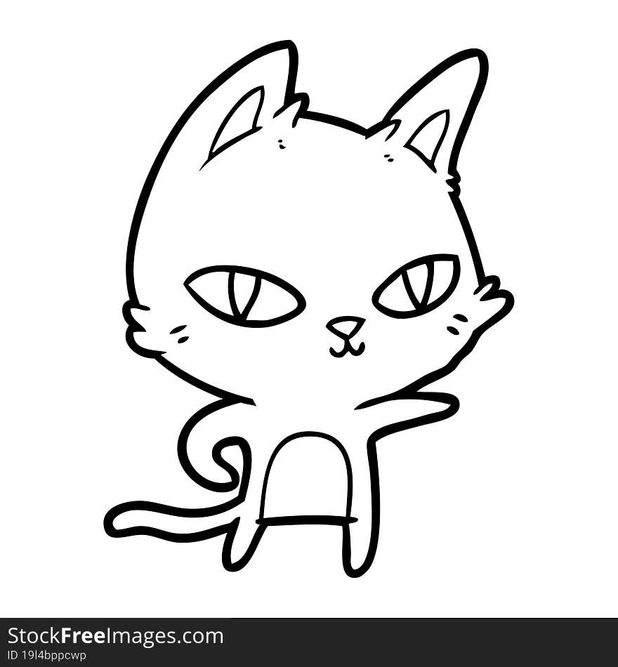 cartoon cat staring. cartoon cat staring