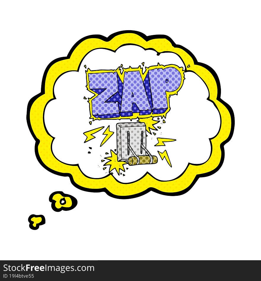 Thought Bubble Cartoon Electrical Switch Zapping