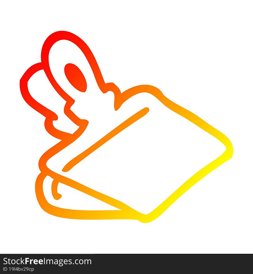 Warm Gradient Line Drawing Cartoon Paper Clip