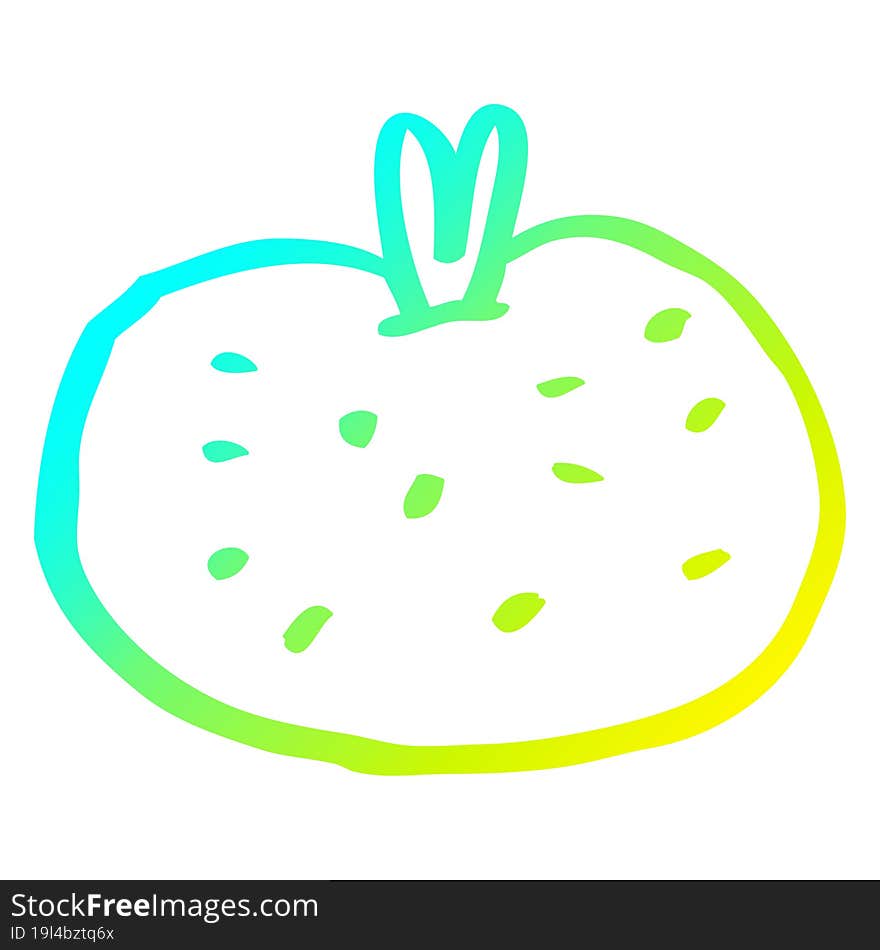 Cold Gradient Line Drawing Cartoon Tomato