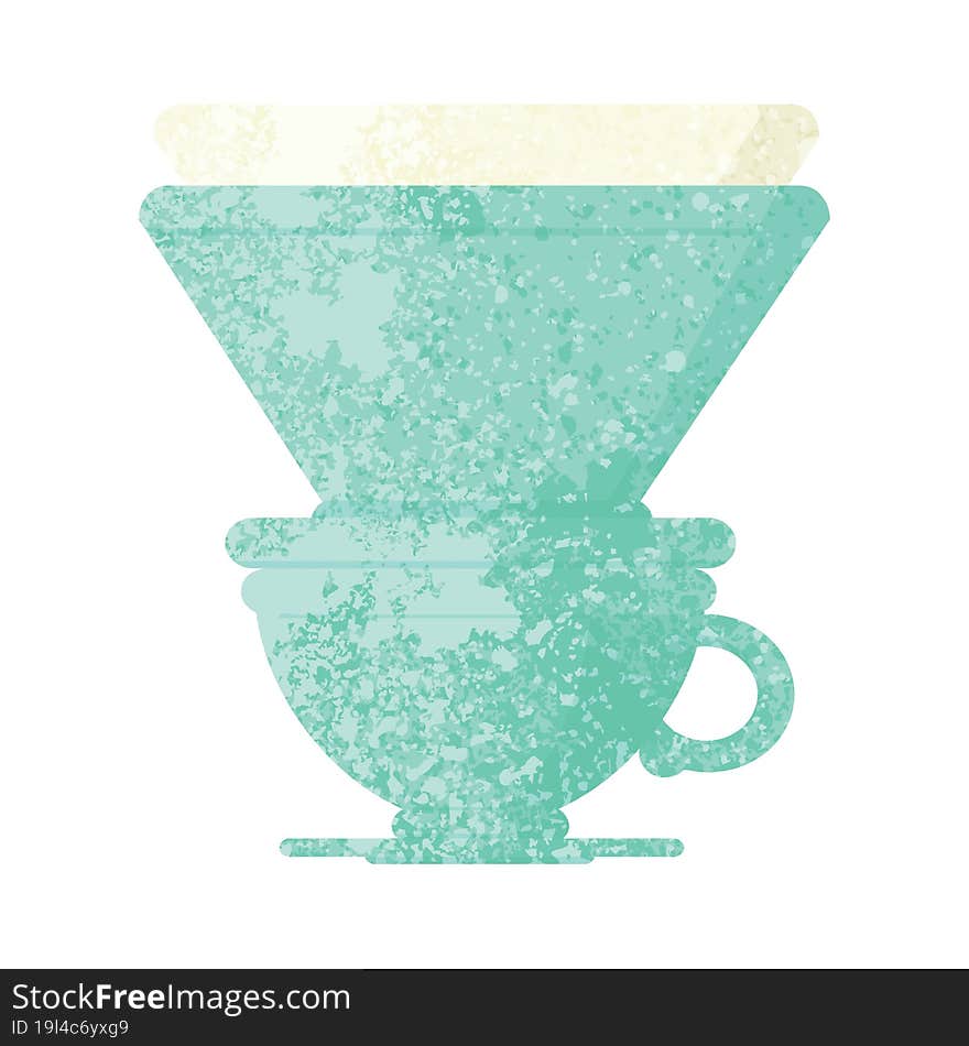 Flat colour illustration of a filter coffee cup. Flat colour illustration of a filter coffee cup