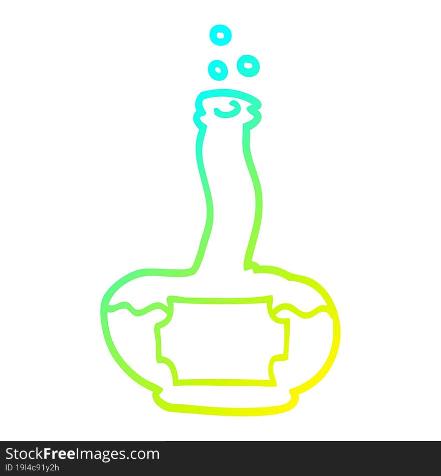 cold gradient line drawing cartoon potion