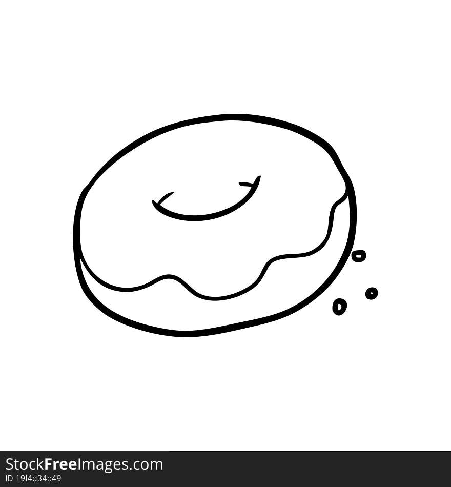 line drawing of a donut with sprinkles. line drawing of a donut with sprinkles