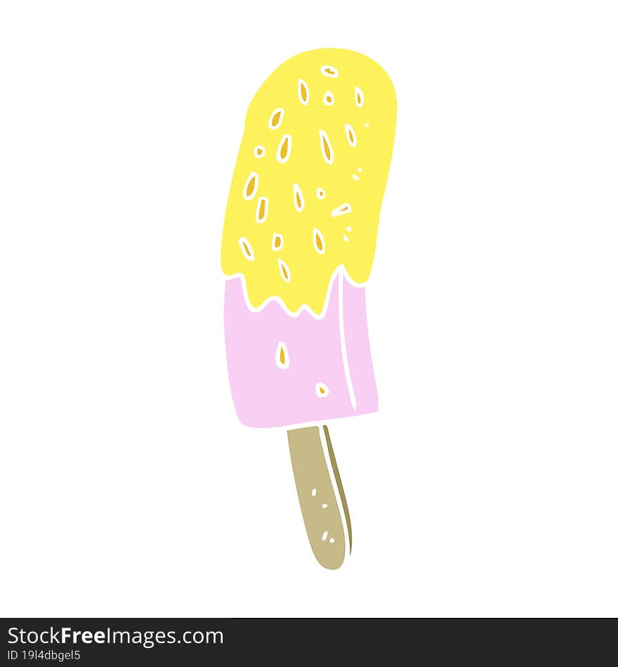 Flat Color Illustration Of A Cartoon Ice Lolly