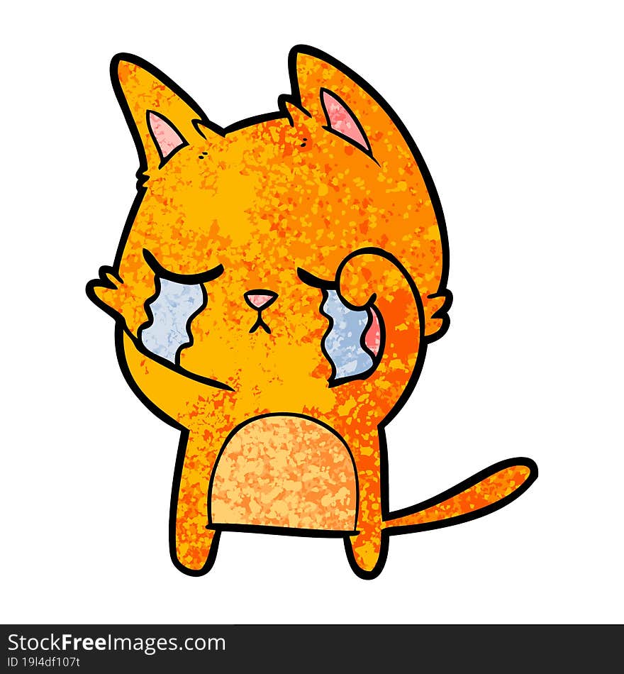 crying cartoon cat. crying cartoon cat