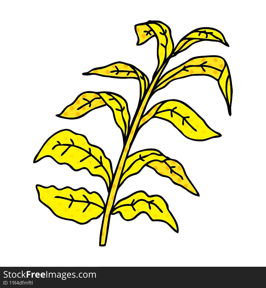 quirky comic book style cartoon corn leaves