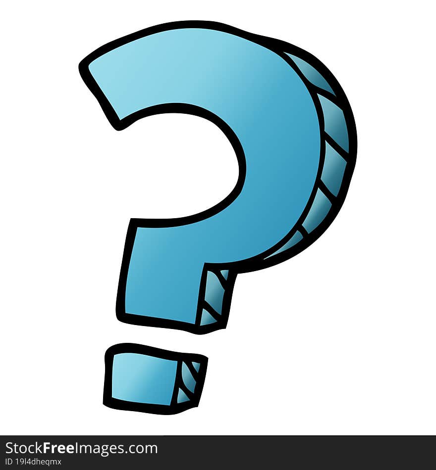 vector gradient illustration cartoon question mark