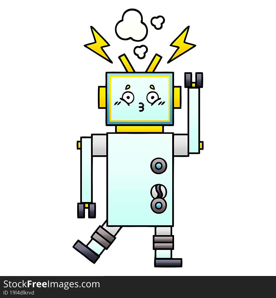 Gradient Shaded Cartoon Robot