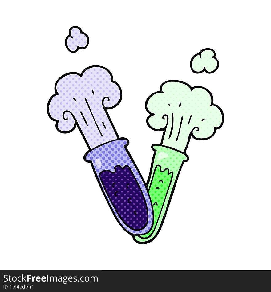 freehand drawn cartoon chemical reaction