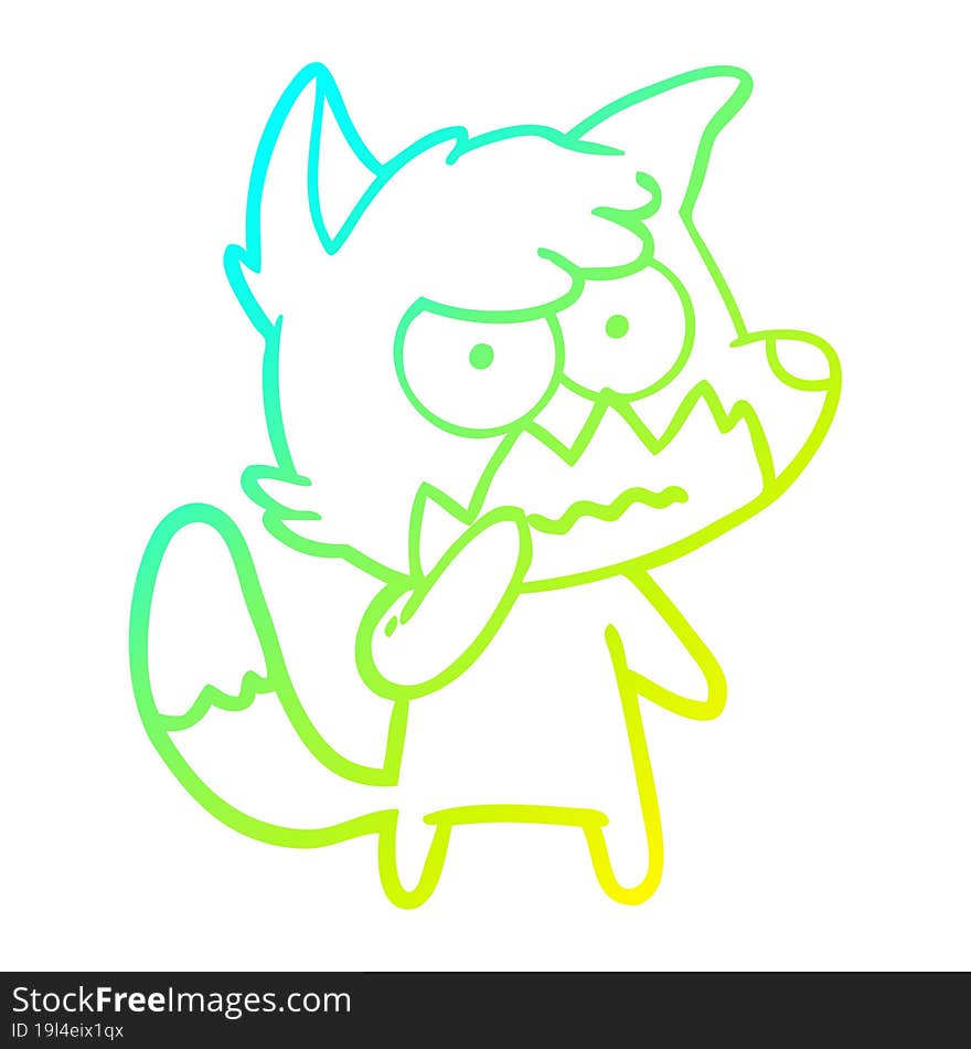 cold gradient line drawing cartoon annoyed fox