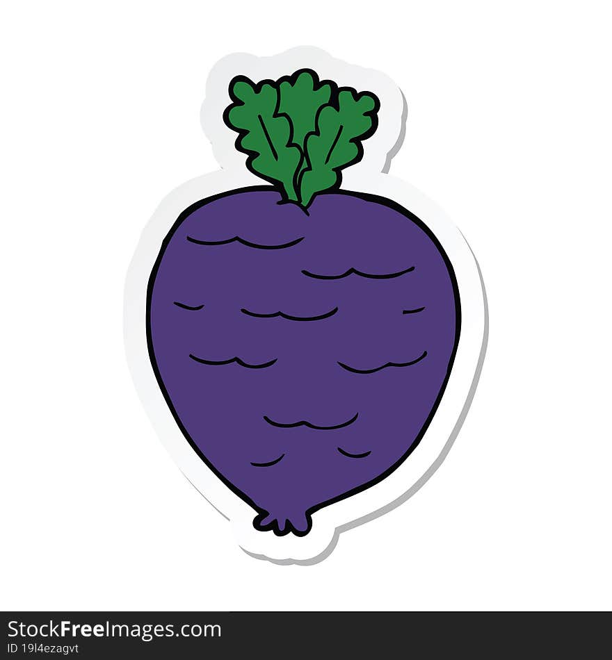 sticker of a cartoon root vegetable