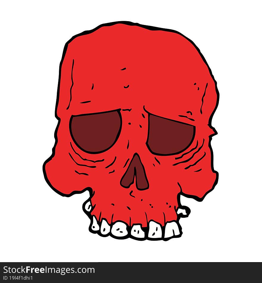 cartoon spooky skull