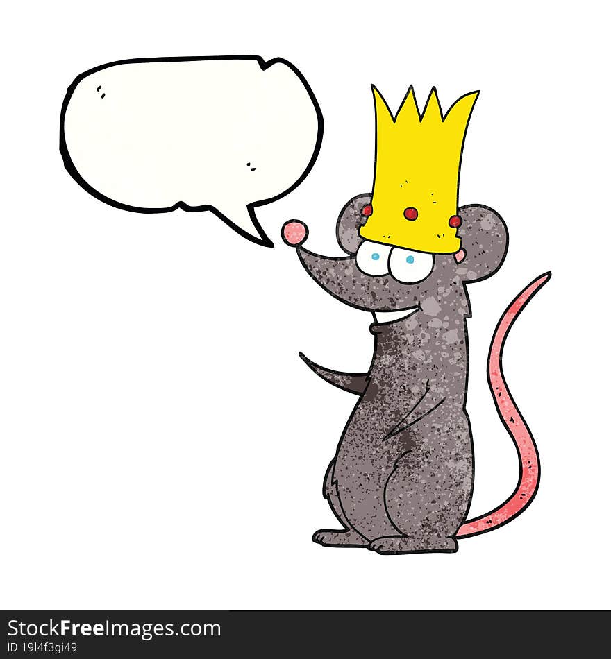 speech bubble textured cartoon king rat