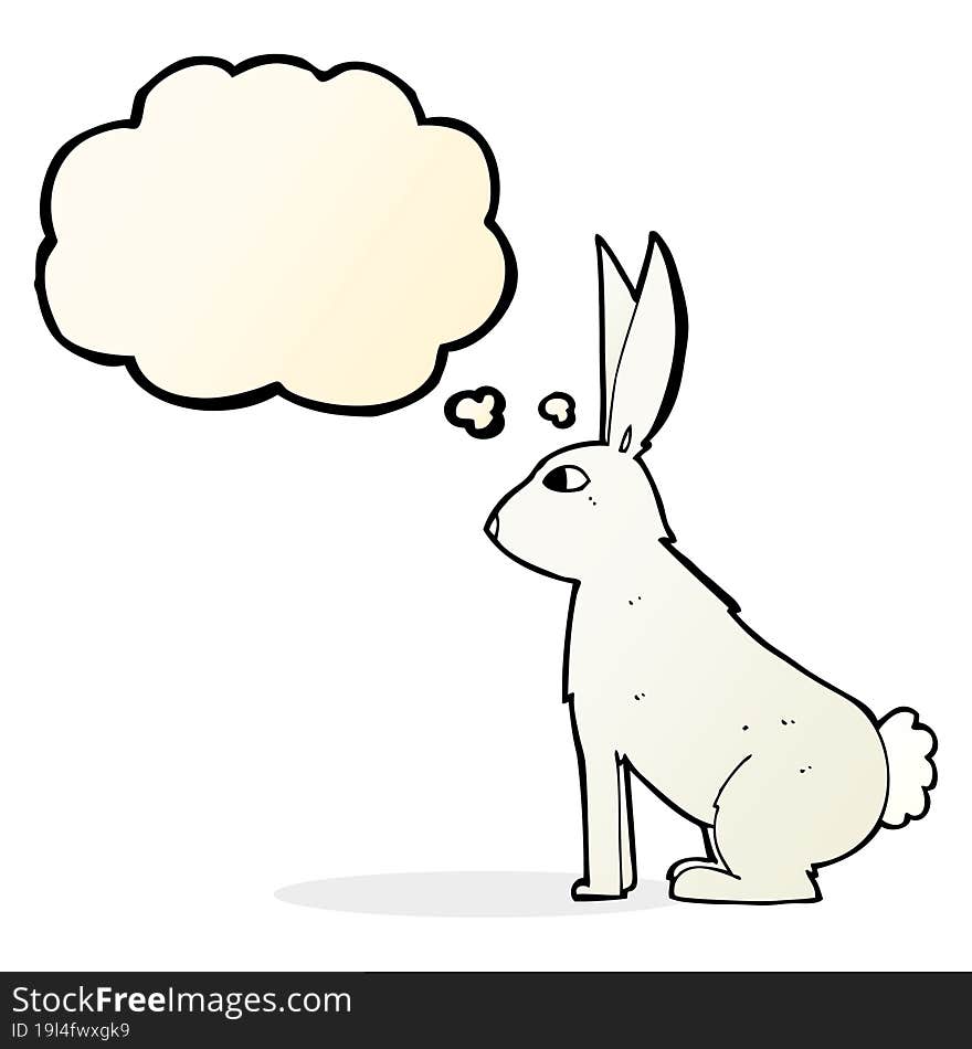 Cartoon Rabbit With Thought Bubble