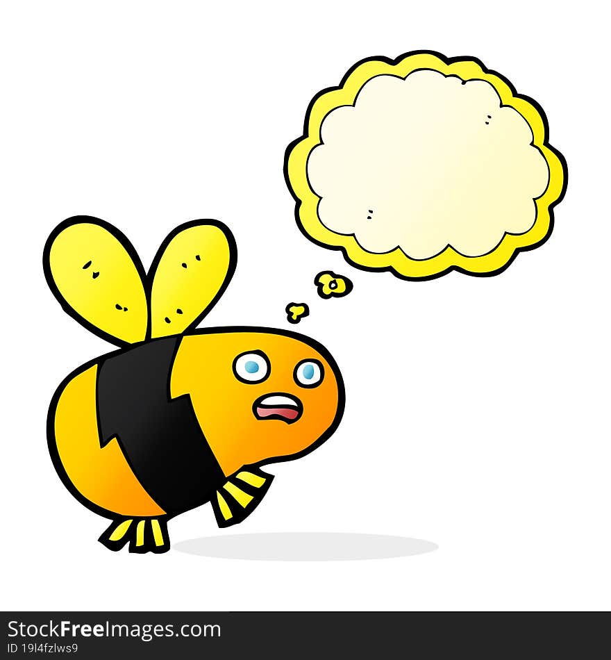 Cartoon Bee With Thought Bubble