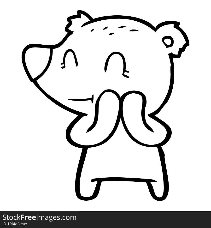 smiling bear cartoon. smiling bear cartoon