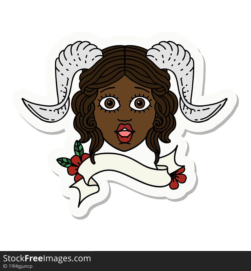 Tiefling Character Face  Sticker