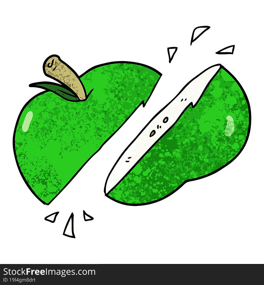 cartoon sliced apple. cartoon sliced apple