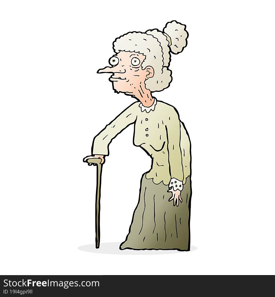 cartoon old woman