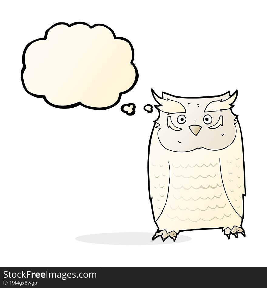 Cartoon Owl With Thought Bubble