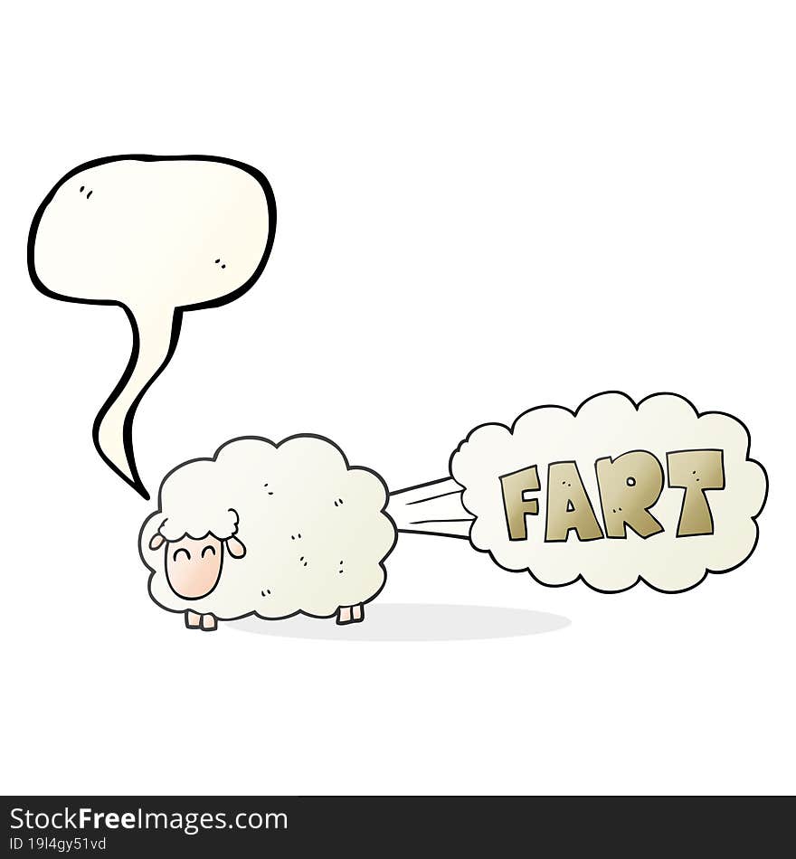 Speech Bubble Cartoon Farting Sheep