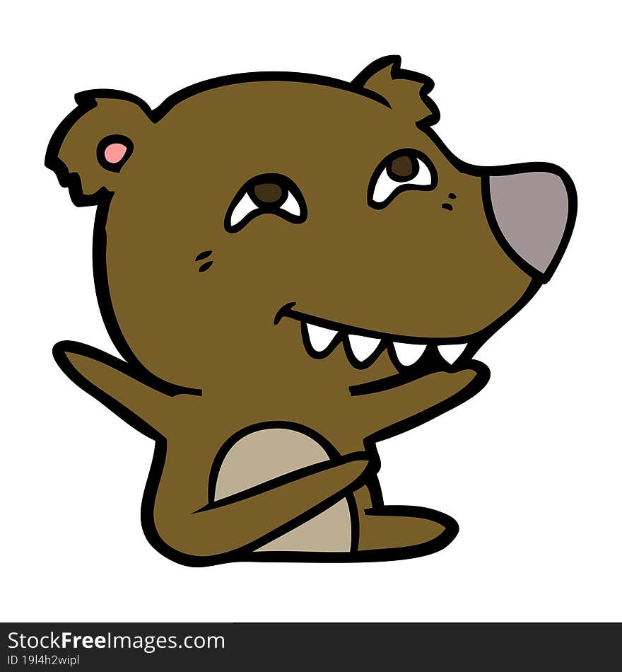 cartoon bear showing teeth. cartoon bear showing teeth