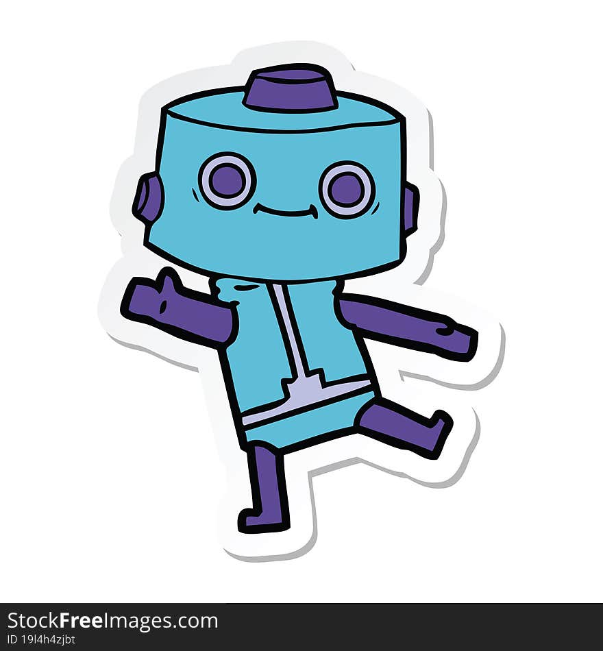 sticker of a cartoon robot