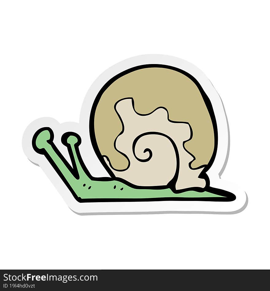 sticker of a cartoon snail