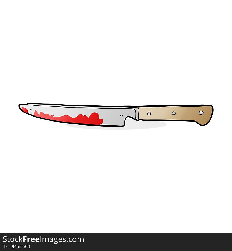 Cartoon Bloody Kitchen Knife