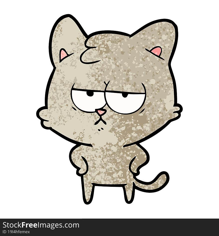 bored cartoon cat. bored cartoon cat