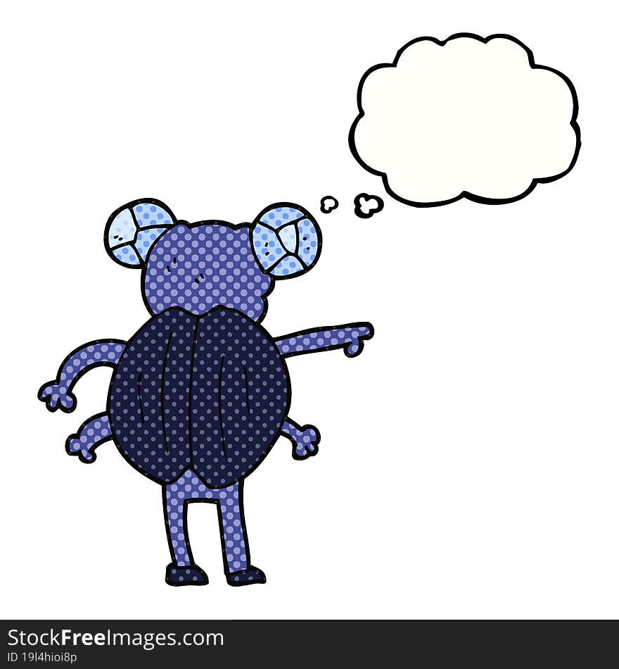 thought bubble cartoon pointing insect