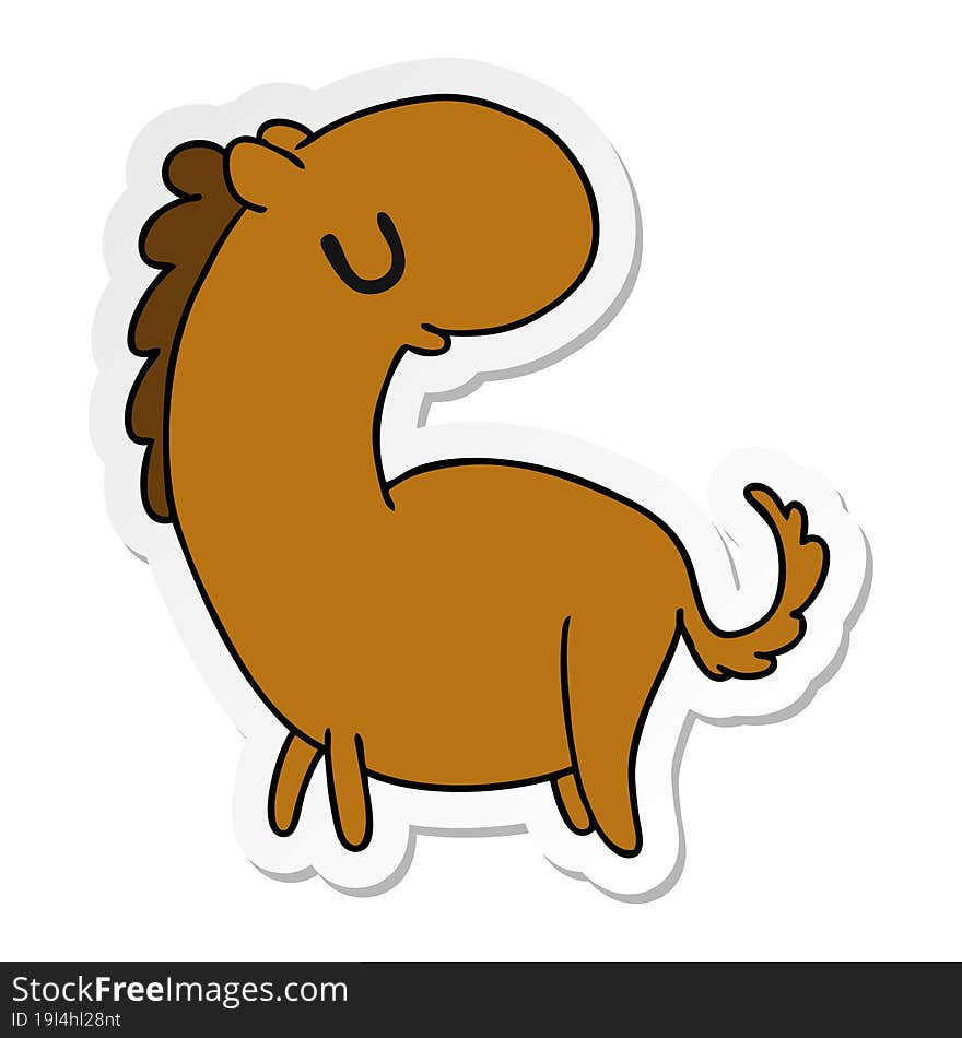 sticker cartoon kawaii of a cute horse