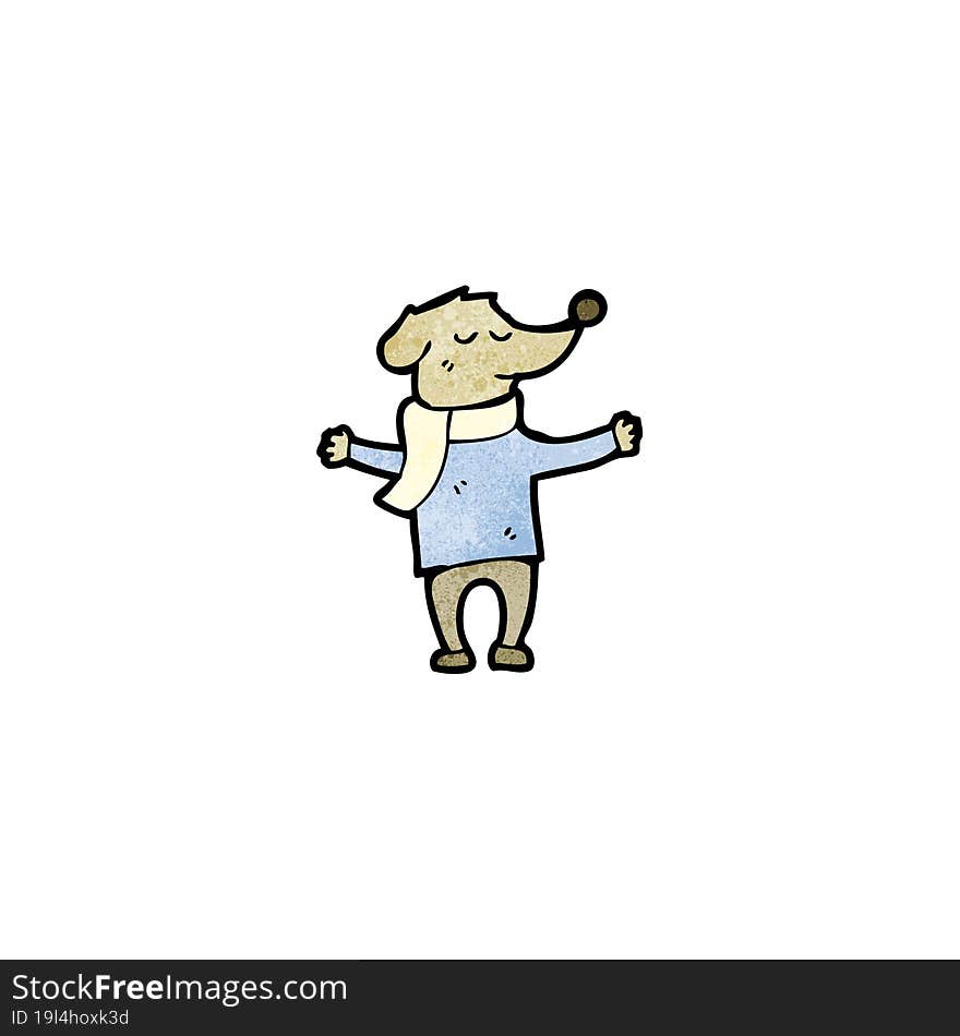 Cartoon Dog In Clothes