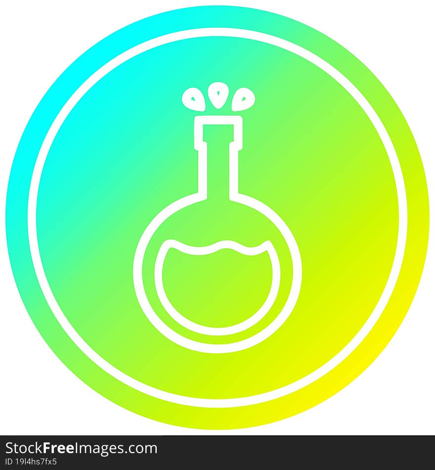 science experiment circular in cold gradient spectrum