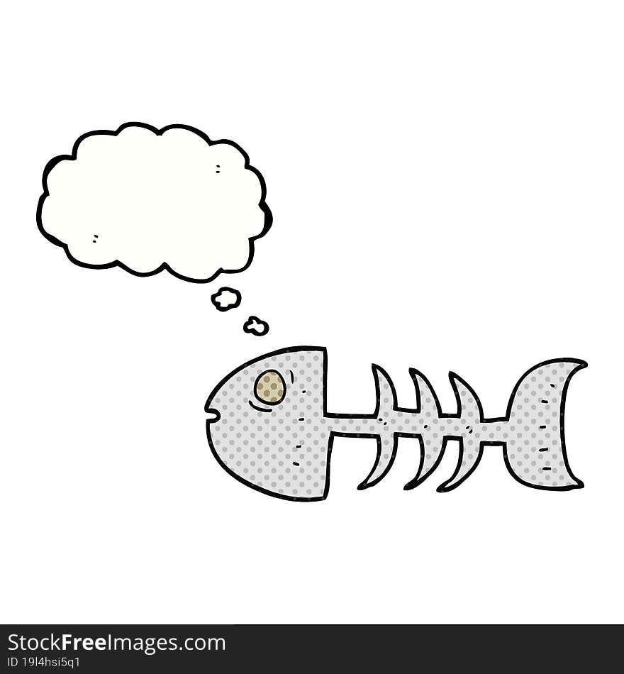 thought bubble cartoon fish bones