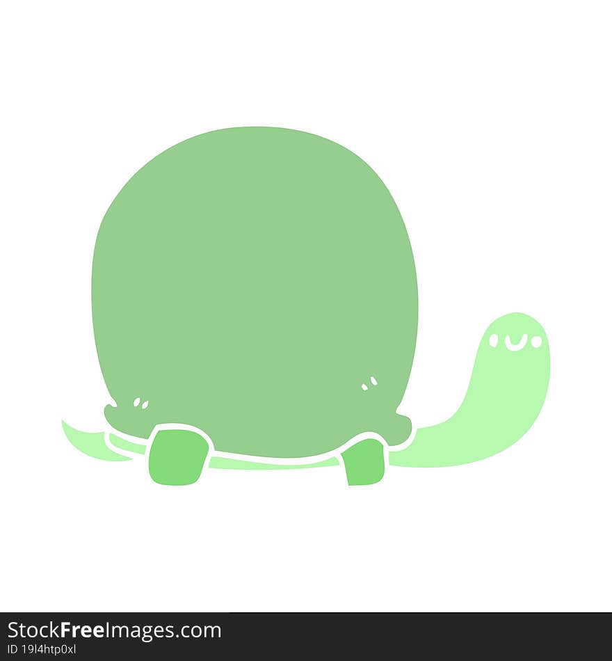 cute flat color style cartoon tortoise