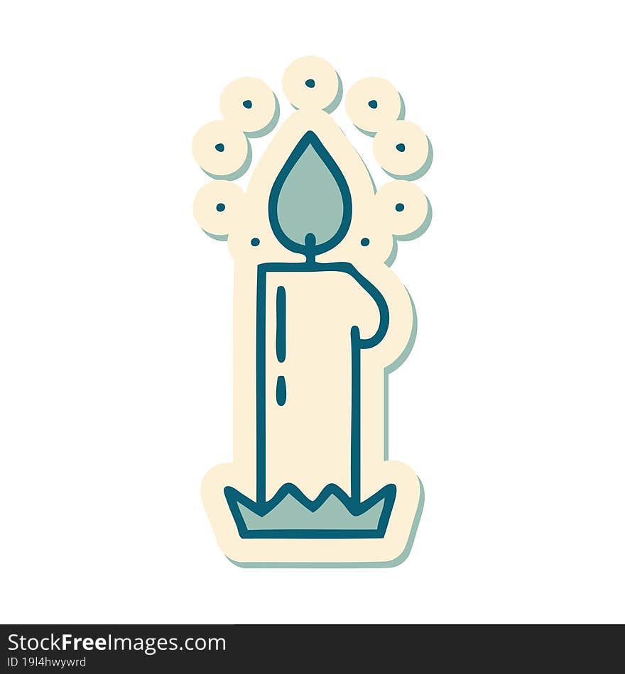 tattoo style sticker of a candle