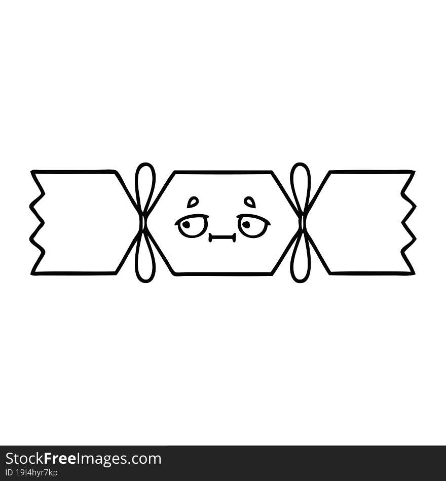 Line Drawing Cartoon Christmas Cracker