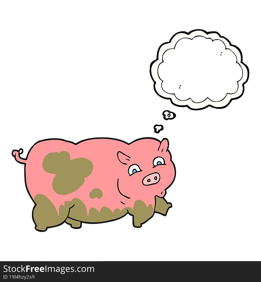 thought bubble cartoon pig