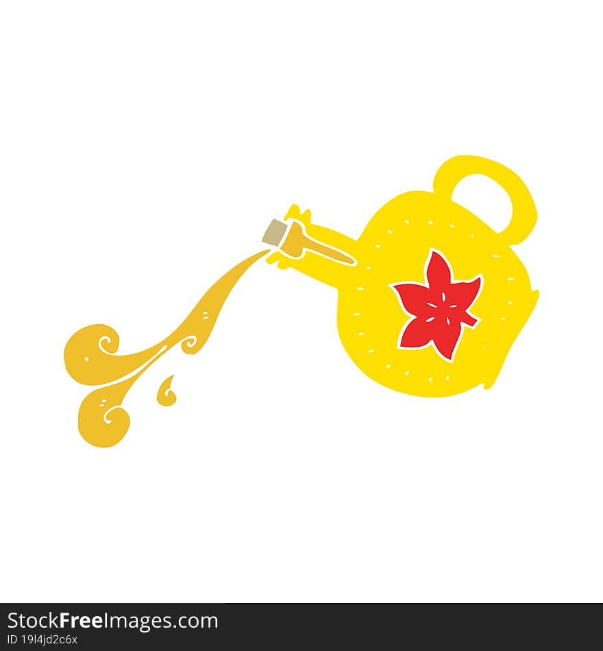 flat color illustration of a cartoon maple syrup