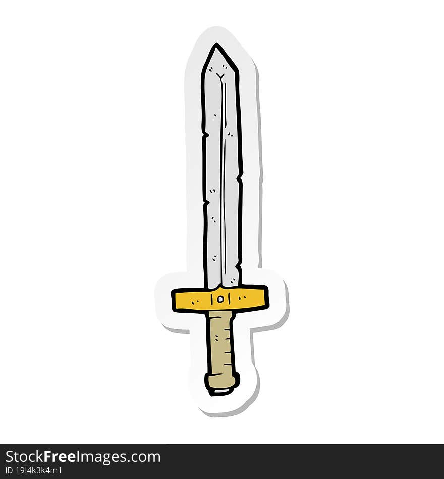 sticker of a cartoon sword