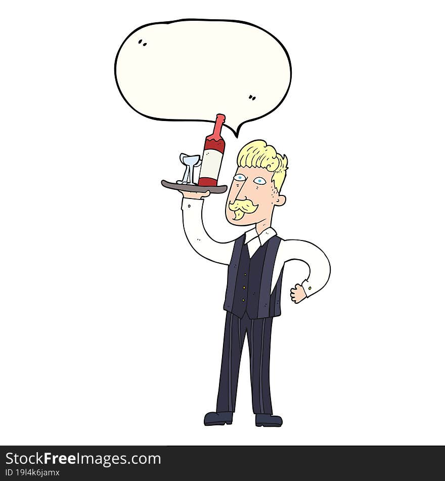 Speech Bubble Cartoon Waiter