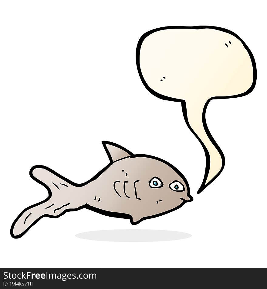 cartoon fish with speech bubble