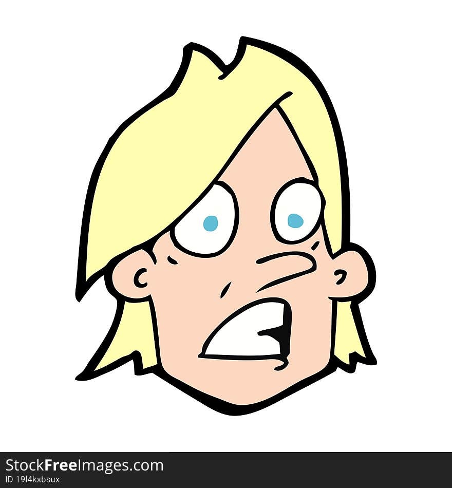 Cartoon Frightened Face