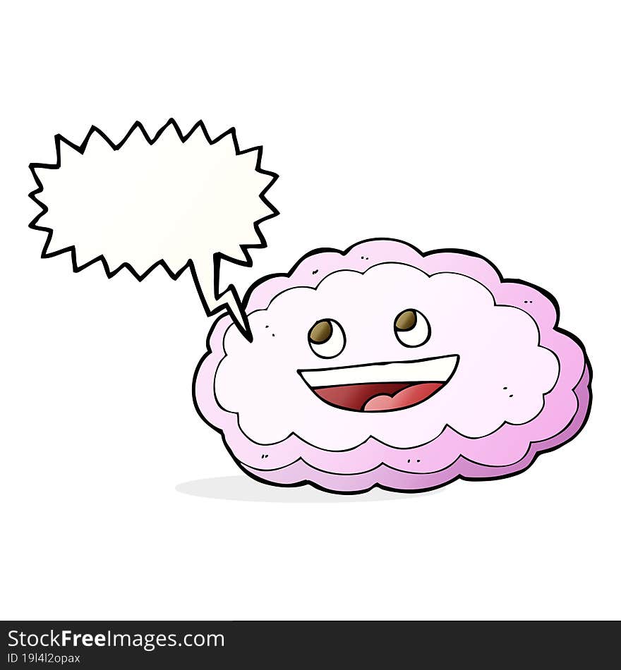 Cartoon Decorative Cloud With Speech Bubble