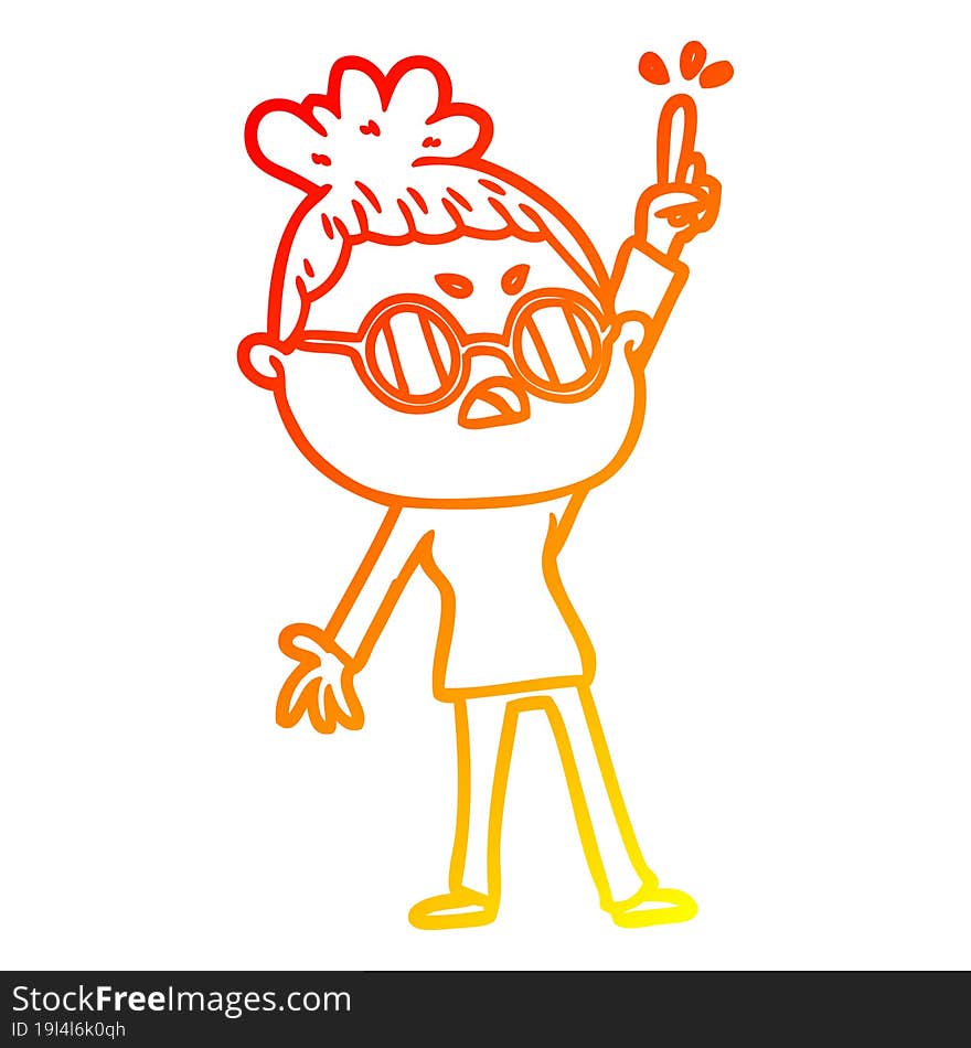 warm gradient line drawing cartoon annoyed woman