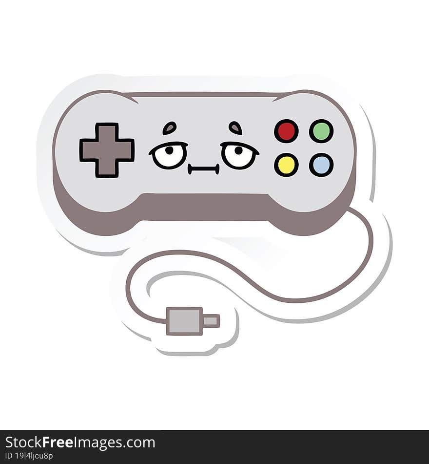 Sticker Of A Cute Cartoon Game Controller