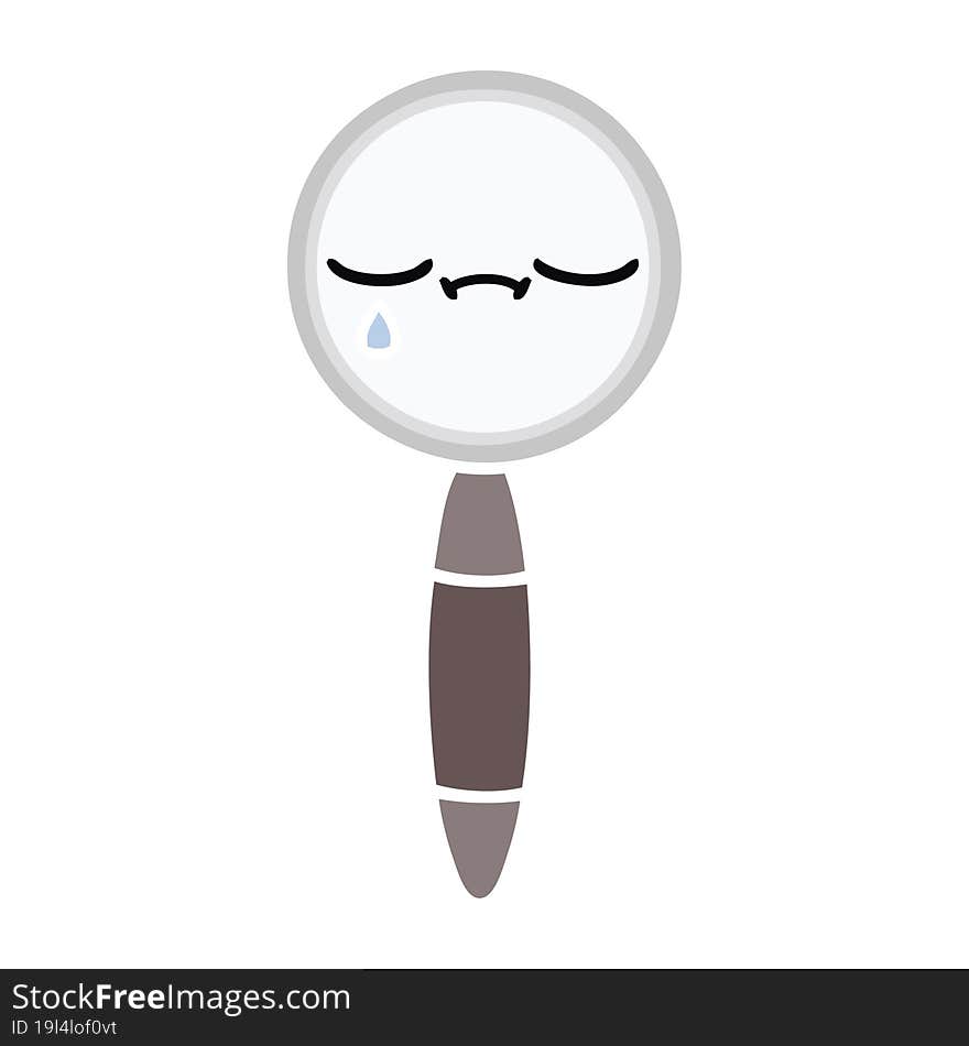 flat color retro cartoon magnifying glass