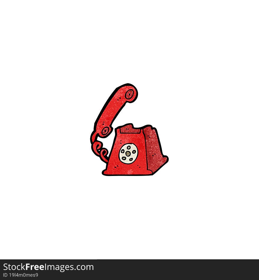 cartoon retro telephone