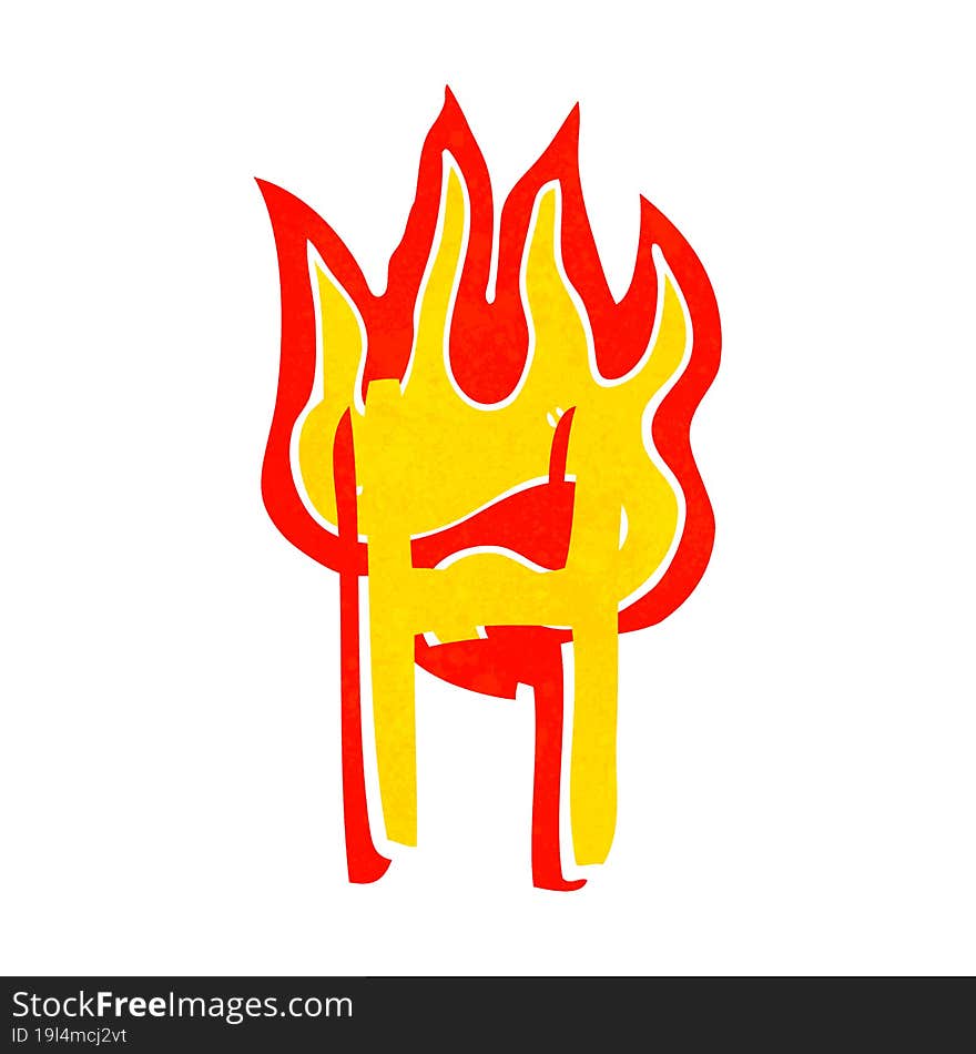 cartoon flaming letter